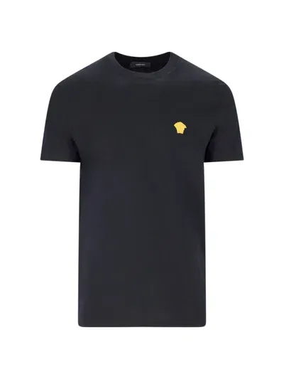 Versace Logo T-shirt In Black