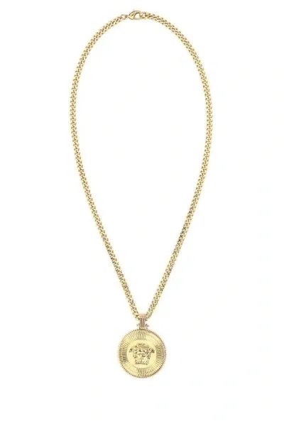 Versace Gold Metal Medusa Biggie Necklace  Gold  Uomo Tu