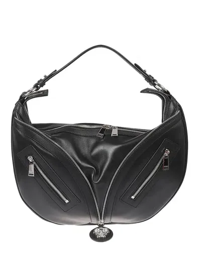 Versace Medium Hobo Tote In Black