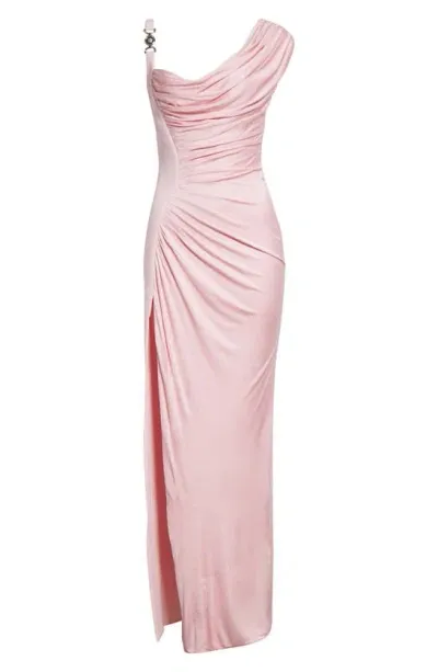 Versace Medusa '95 Draped Gown In Light Pink