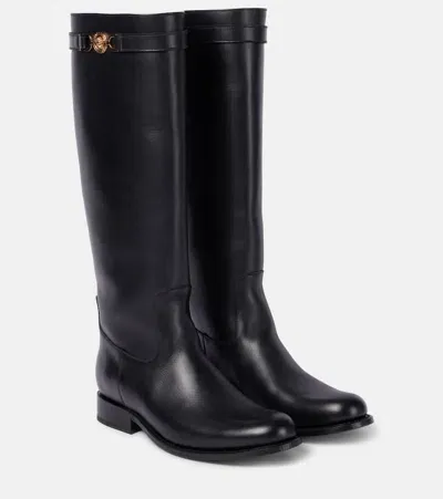 Versace Medusa '95 Leather Knee-high Boots In Black