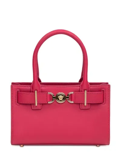 Versace Medusa '95 Small Leather Tote Bag In Red