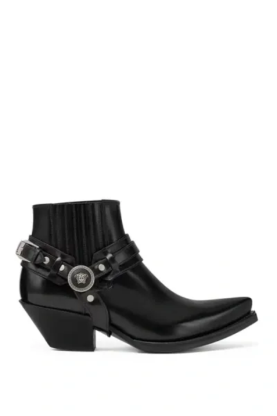 Versace Medusa Ankle Boots In White