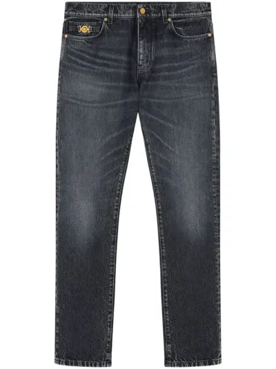 Versace Medusa Head-motif Jeans In Blau