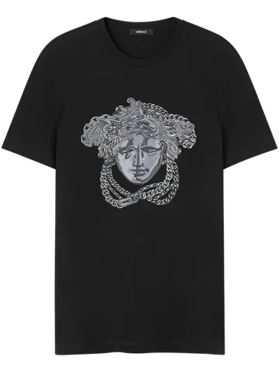 Versace Medusa Head T-shirt In Black