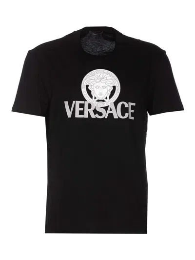 Versace Medusa Logo T-shirt In Black