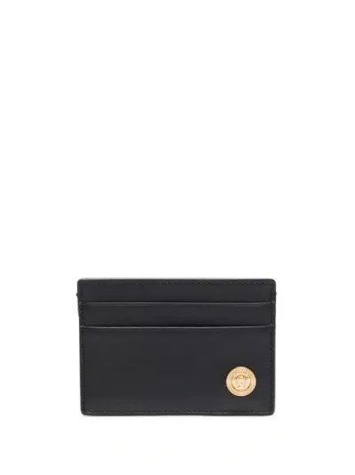 Versace Medusa Plaque Cardholder In Black