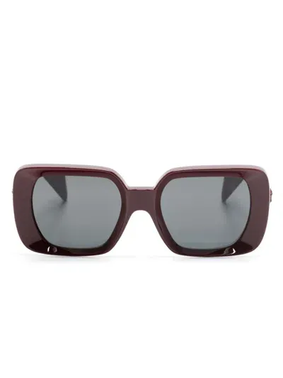 Versace Sonnenbrille Mit Medusa-schild In Brown