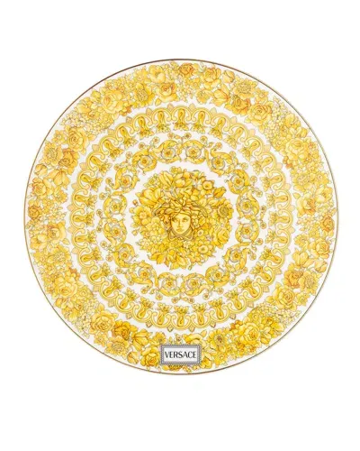 Versace Medusa Rhapsody Blue Service Plate In Yellow