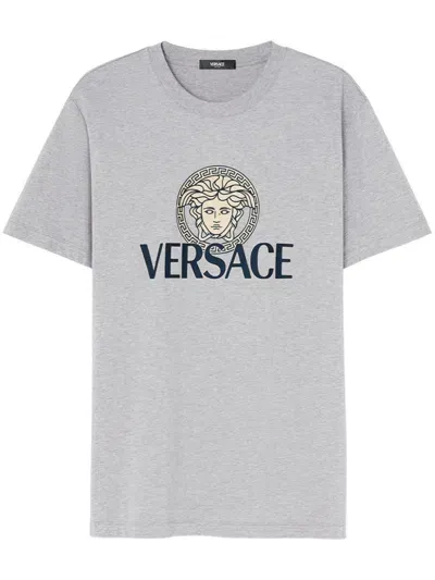 Versace 'medusa' T-shirt In Gray