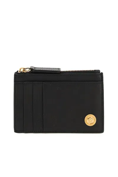 Versace Medusa Zipped Cardholder In Black