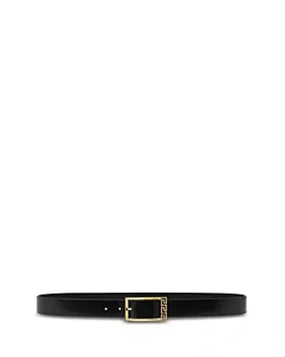 Versace Men's Calf Leather Belt In Black  Gold