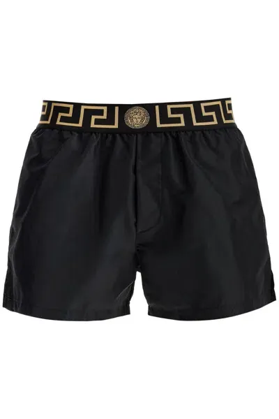 Versace "men's Greek Border Swim Tr In Black