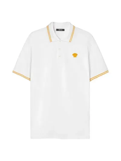 Versace Polo In Optical White