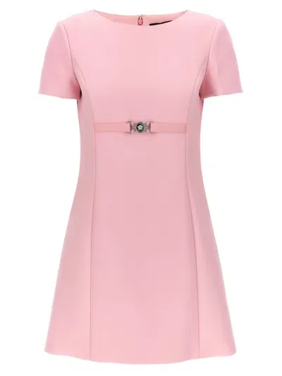 Versace Embellished Crepe Mini Dress In Pink