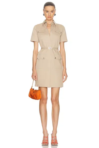 Versace Mini Shirt Dress In Beige