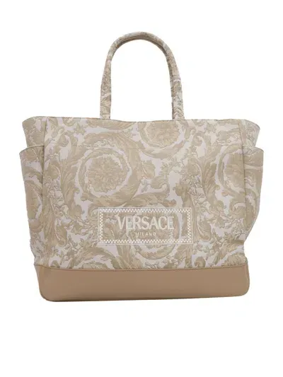 Versace Mum Tote Bag In Beige