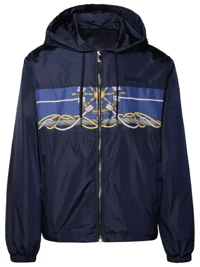 Versace Nautical Blue Nylon Windbreaker