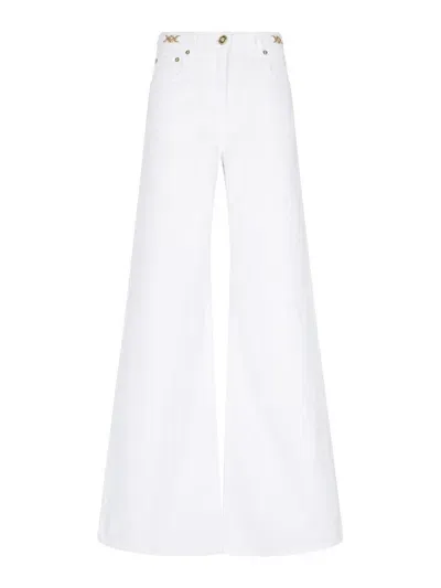 Versace Palazzo Logo Jeans In White