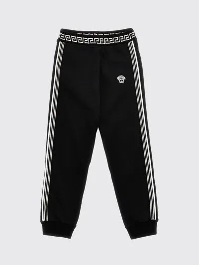 Versace Embroidered Cotton Sweatpants In Weiss