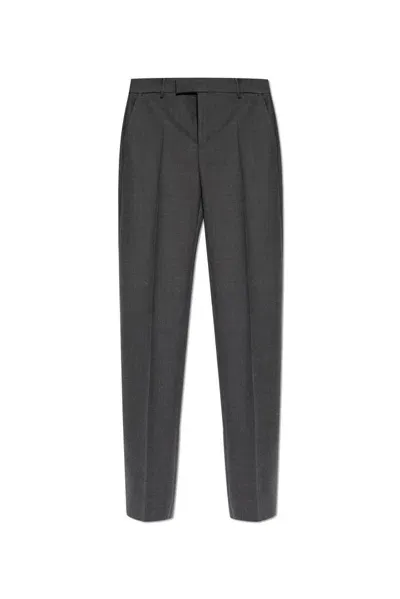 Versace Pleated Tailored Trousers In Grey