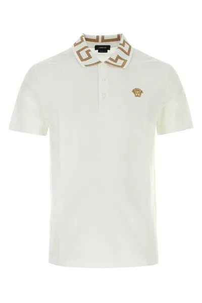 Versace Cotton Polo In White