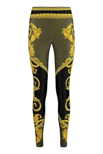 Versace Printed Leggings In Multicolour