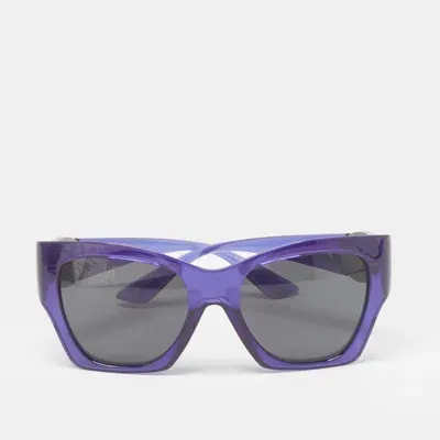 Pre-owned Versace Purple Mod. 4452 Icon Medusa Square Sunglasses In Blue