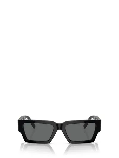 Versace Eyewear Rectangle Frame Sunglasses In Black