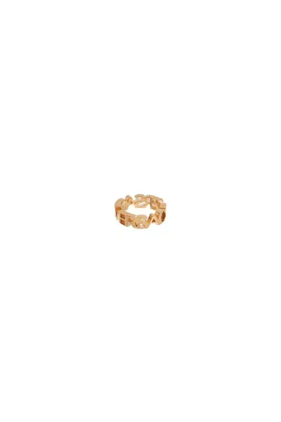 Versace Logo Ring In Gold