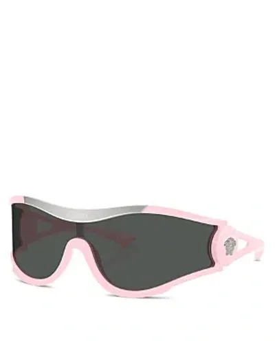 Versace Shield Sunglasses, 142mm In Pink/gray Solid