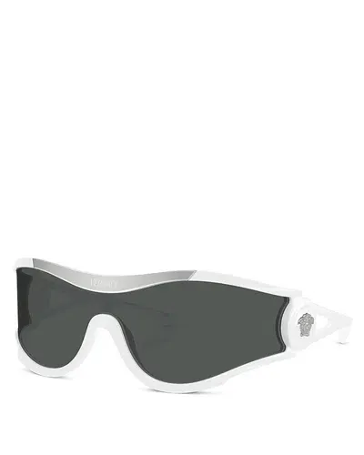 Versace Shield Sunglasses, 142mm In White/gray Solid