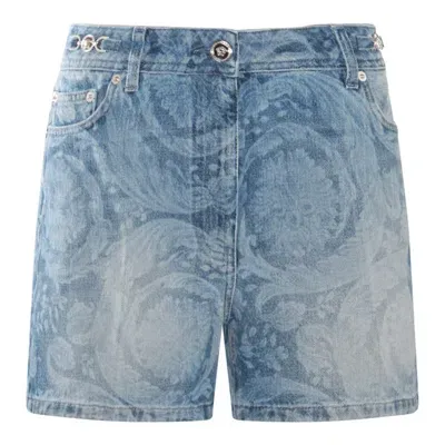 Versace Shorts In Medium Blue