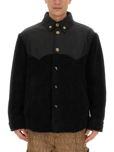 Versace Silhouette Baroque Jacket In Black