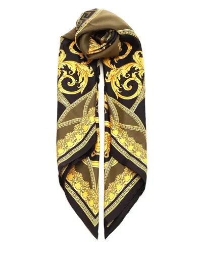 Versace Silk Twill Scarf In Multicolour