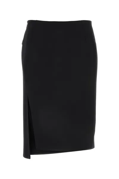 Versace Skirt Stretch Wool Fabric In 1b000