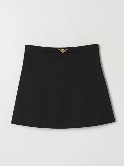 Versace Viscose Blend Compact Jersey Mini Skirt In Schwarz