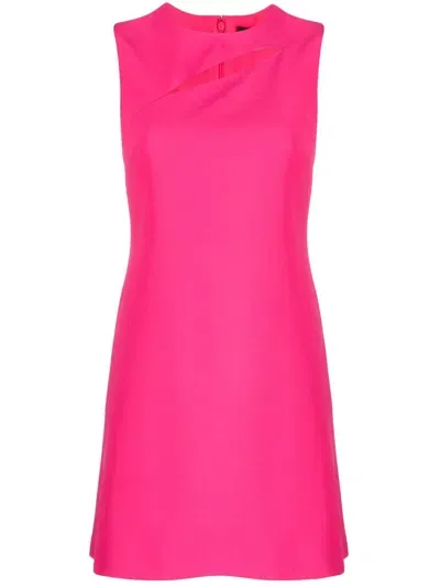 Versace Slashed Sleeveless Minidress In Pink