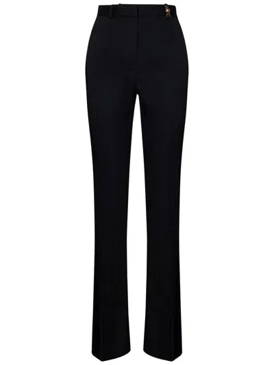 Versace Stretch Wool Flare Pants In Black