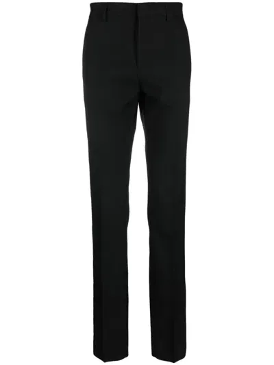 Versace Black Straight-leg Wool Trousers