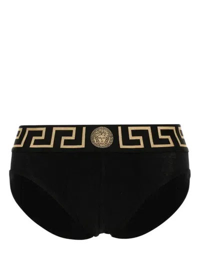 Versace Greca Border Briefs In Nero