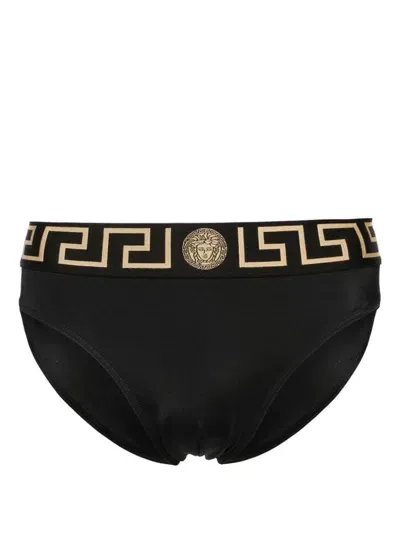 Versace Medusa-jacquard Swimming Trunks In Nero