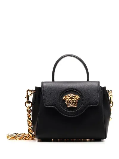 Versace La Medusa Handbag In Black