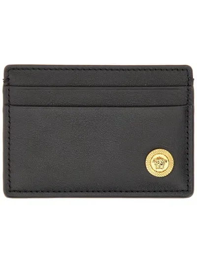 Versace Medusa Plaque Cardholder In Black