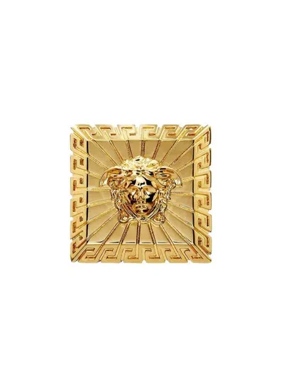 Versace Square Medusa Ring In Gold