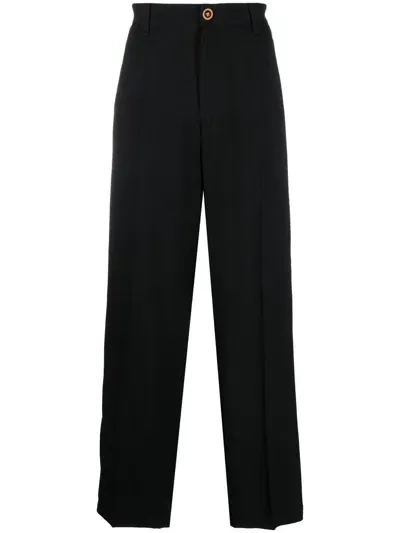 Versace Striped-detailing Trousers In Black