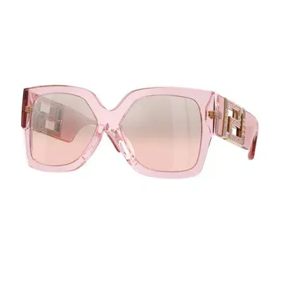 Versace Woman Sunglass Ve4402 In Light Pink Mirror Silver