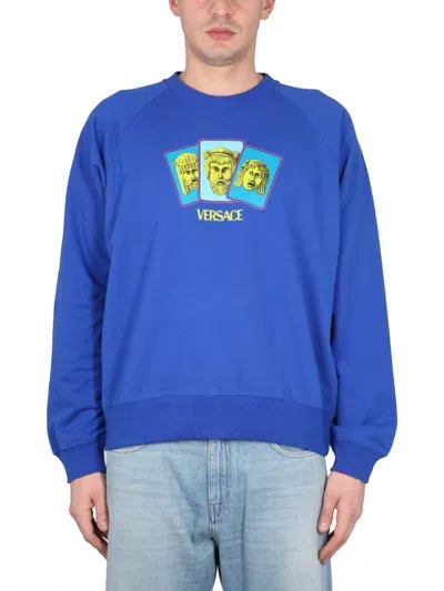 Versace Sweatshirt In Blue