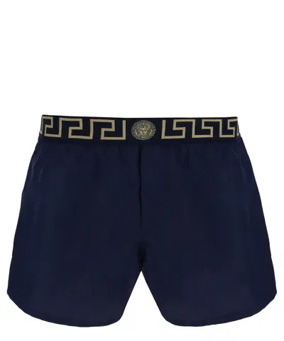 Versace Swim Shorts In A80g-black Gold