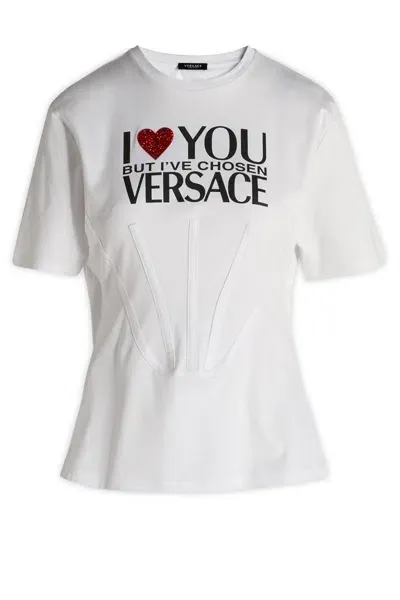 Versace Printed Tee In White